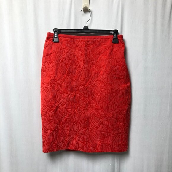 The Limited Skirt Womens Size 4 Red Orange Back Zipper Pencil Office Evening - Picture 1 of 5